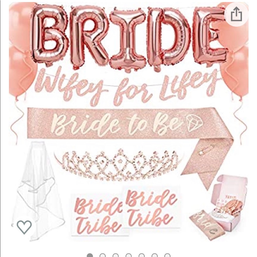 Bach/ Bridal Party Decorations-Rose Gold Glitter
